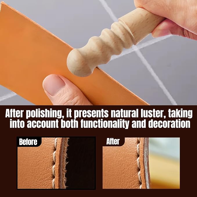 Leather Edge Sealer, Leather Burnishing Gum Smooth and Glossy Edge Finish for Bags, Wallets, Leatherwork Accessories Burnishing Tool, Becomes Transparent After Drying 60ml