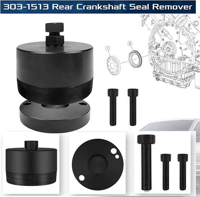 303-1513 Rear Crankshaft Seal Remover Tool Compatible with 11-21 Ford Super Duty F-250/F-350/F-450/F-550, 16-21 F-650/F-750, 6.7L Power Stroke Diesel, Replace Alt ST-148