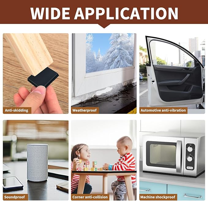 Yotache Weather Stripping (.25) 1/4 Inch Wide X 1/16 Inch Thick (New Adhesive Craft), Thin Foam Seal Gasket Tape for Window, Dashboard, Sliding Door Jamb, 65 Ft Length (2 Strips of 33 Ft Each)