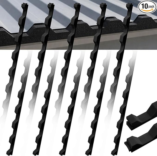 10 Pcs 3ft Long Octagonal Foam Closure Strips for for Metal Roofing Standing Seam Low Rib Shallow Wave Panels Seal Ridges Mountain Joints Avoid Gaps Wind Water Dust Closed for Roof Maintenance Repair