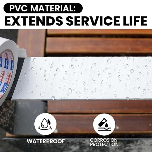 ADHES PVC Pipe Wrap Tape, 2 Inch X 35 Yds, Corrosion Protection Pipe Tape, Weatherproof PVC Tape for Drain Pipe, Metal & Electrical Piping, Underground Pipe, White
