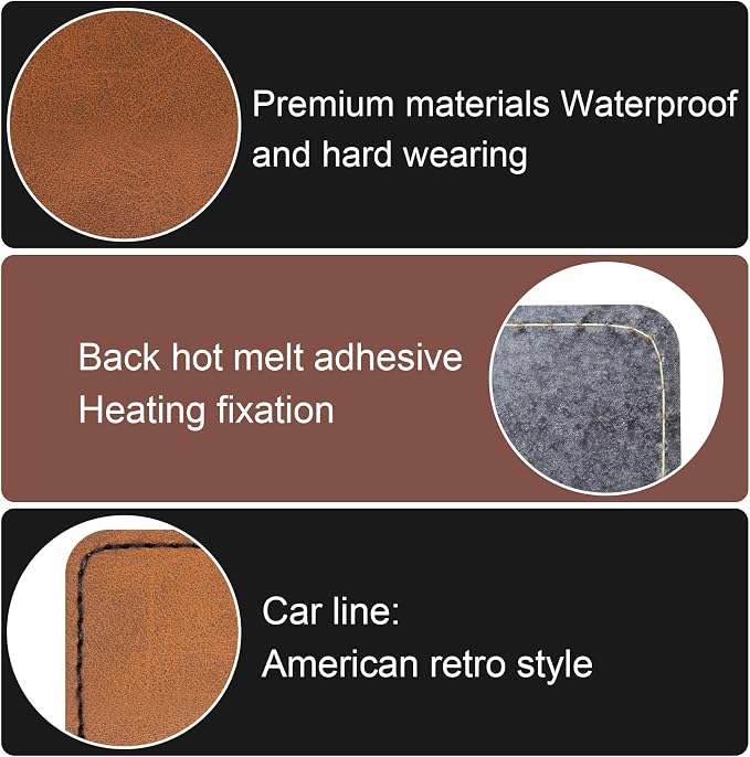 SmallCat 10 PCS Square Leather Patches for Hats, Iron on Blank Patches, Artificial Leather Patches for Laser Engraving, Repair Patches for DIY Sewing Crafts for Hats, Jackets, Jeans - Khaki