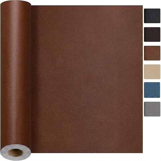 Qextce Leather Repair Patch Tape, Brown, 8x100 Inch | Self-Adhesive, Waterproof, Wear Heat Resistant, Vinyl Leather Repair Kit, For Furniture, Car Seat, Sofa, Couch, Luggage