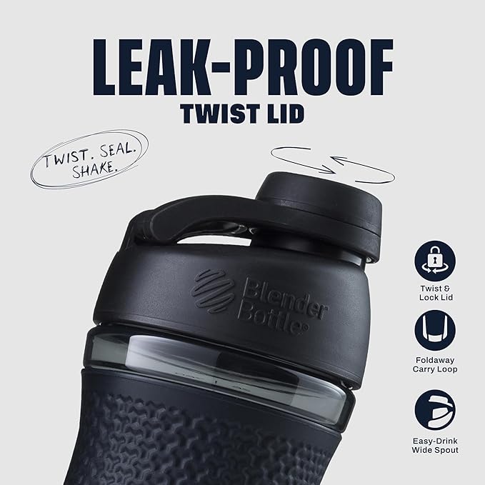 BlenderBottle SportMixer Shaker Bottle Perfect for Protein Shakes and Pre Workout, 20-Ounce, Teal
