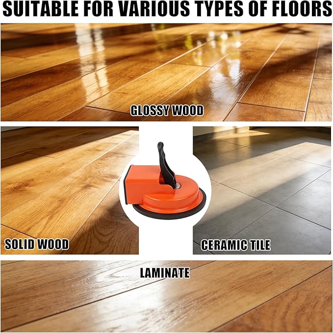 Floor Gap Fixer Tool, Newly Laminate Floor Gap Repair Tool, Enhanced Vacuum Suction Cup, Floor Suction Cup Tool for Gaps, Vinyl, Wood & Tile Flooring (Orange)