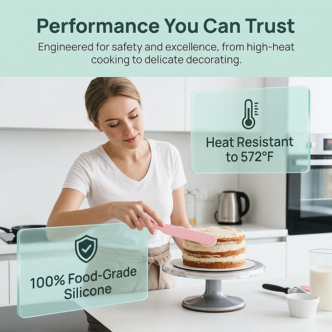5Pcs Silicone Jar Spatulas Set, Non-Stick Heat Resistant Jam Spreader, Heat Resistant 572°F, Food-grade Cream Spatulas, Flexible Kitchen Scraper Tools for Mixing, Baking, and Cooking