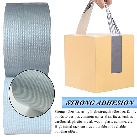 2 Pack Duct Tape Heavy Duty, Waterproof, Heat Resistant, Strong Adhesive Packaging Tape for HVAC, Home Improvement, Outdoor, Packing Boxes, Pipe Insulation, Window Sealing (21 Yards x 2 Inch)