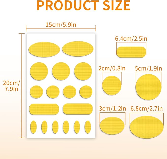 Waterproof Self-Adhesive Fabric Repair Tape - Tent Repair Kit,51pcs Nylon Fabric Patches for Tent, Jacket, Clothes, Puffer Down Jacket,Sleeping Bag, Outdoor Gear Tenacious Repairs Tape, Yellow
