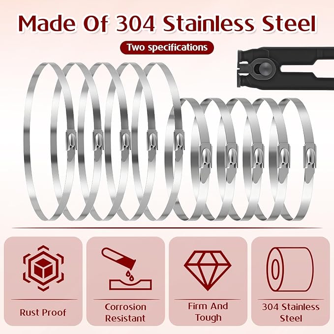 CV Joint Banding Boot Axle Clamp Pliers with 100 PCS Stainless Steel CV Joint Boot Band Clamps Automotive Boots Clamp Pliers Axle Boots Clamps for Most Cars