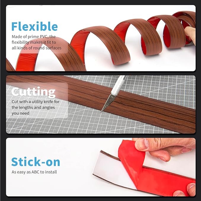 Art3d 4 FT Self Adhesive Vinyl Floor Transition Strip, Laminate Floor Strip Floor Flat Divider Strip for Joining Floor Gaps,Carpet Threshold Transition,Floor Tiles（1.57in, Cherry）