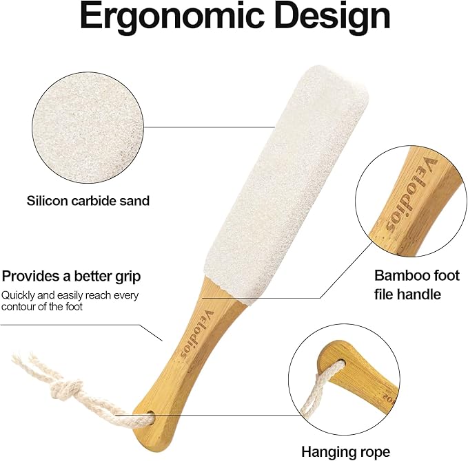 Foot File Foot Scrubber Pedicure, Pumice Stone for Feet, 2 Pack Professional Foot Scrubber Remove Cracked Heels,Dead Skin,Corn,Scraper File Foot Care Foot Rasp Massage Brush Tools Kit for Men/Women