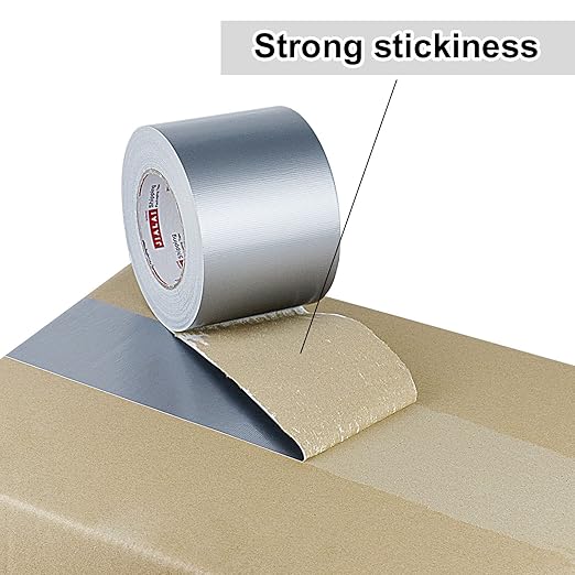 JIALAI HOME 4 Inch Silver Duct Tape, Industrial Grade 4 inches x 55 Yards (164 ft), 9 Mil Heavy-Duty, Waterproof, Strong, Flexible, No Residue, for Crafts & Home Improvement