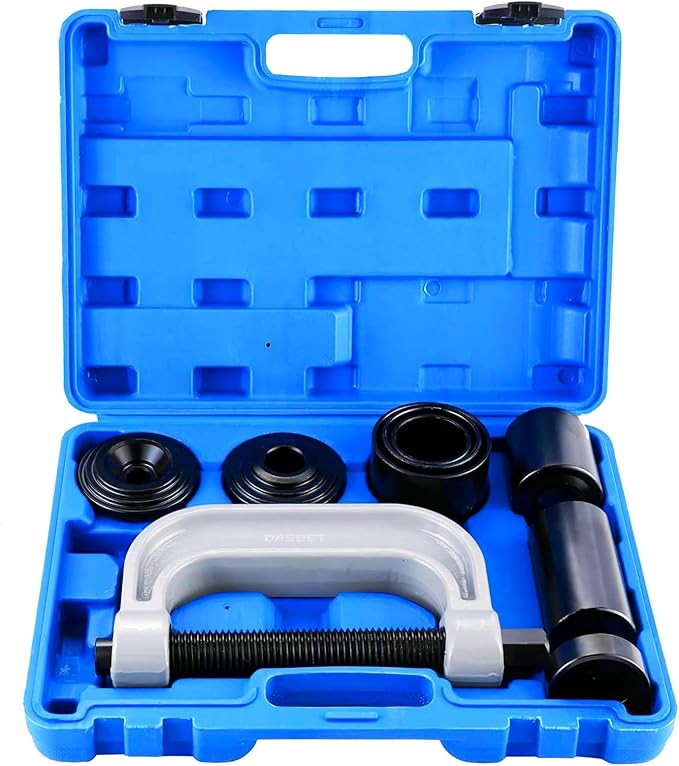 DASBET Ball Joint Removal Tool Kit | Ball Joint Press & U Joint Removal Kit Heavy Duty Ball Joint Press Fits Most 2WD and 4WD Cars Light Trucks 10PCS Ball Joint Service Tool Bushing Press Kit (Blue)