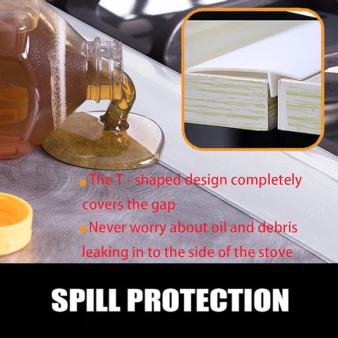 SEVCHY Silicone Stove Gap Covers (2 pack), Oven Gap Filler, Heat Resistant Stove Gap Filler, Seal Gap between Stovetop and Counter, Easy Clean (21 inch, White)