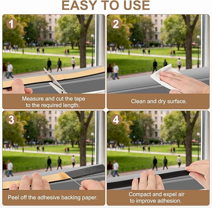 PATIKIL Foam Insulation Tape, 2Pcs 1-1/2" W x 1/8" t x 32.8FT Self Adhesive Weather Stripping Door Seal Strip for Door Window Air Conditioning, Black