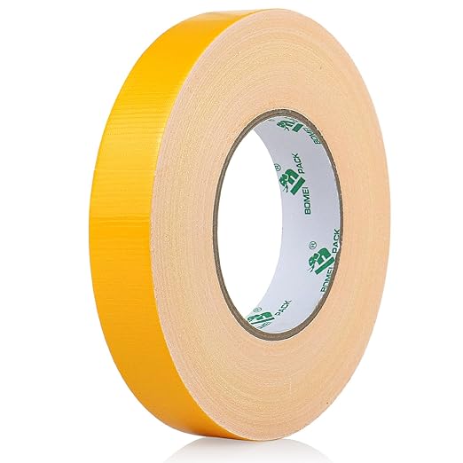 BOMEI PACK Yellow Duct Tape 1inch, Heavy Duty Strong Waterproof Industrial Color Duct Tape 9.0mil x 60yds for Packing and Repairing