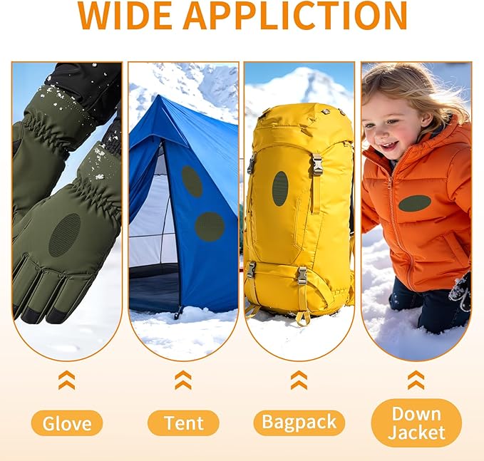 Waterproof Self-Adhesive Fabric Repair Tape - Tent Repair Kit,4pcs Nylon Fabric Patches for Jacket, Clothes, Puffer Down Jacket,Sleeping Bag, Outdoor Gear Tenacious Repairs Tape, Dark ArmyGreen