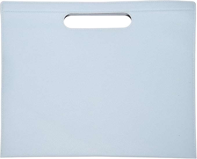 PATIKIL 2Pcs Leather Folder, 13.3x12.6 Magnetic Leather Document Holder File Folder PU Pouch Bag Portfolio File Organizer Handbag Personal Envelope Waterproof for Traveling, Blue