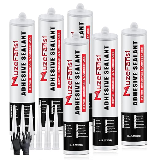 6 Pack Concrete Crack Filler, Self-Leveling Cement Crack Filler Waterproof Silicone Sealant, Flexible Magic Crack Repair for Concrete, 10.1 fl. oz,Gray
