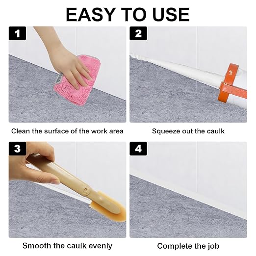 8 PCS Caulking Spatulas Tool, 4 Size Rubber Applicator Silicone Caulk Finishing Tool, Caulk Smoother for Corners, Tiles, Walls, Floors, Bathrooms, Kitchens