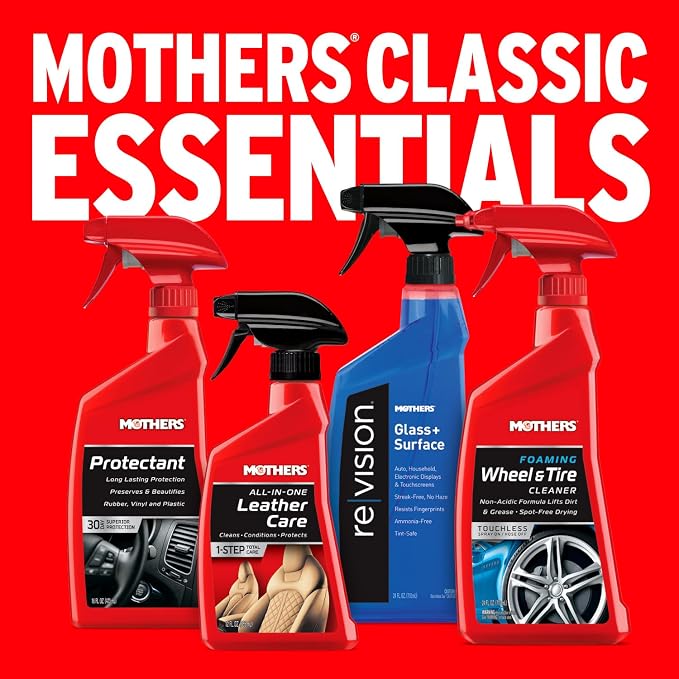Mothers All-In-One Leather Care, 12 oz. — pH Balanced Formula Safely Deep Cleans, Conditions & Protects Leather with Aloe, Neatsfoot Oil & Lanolin to Restore Natural Oils Lost to Heat & Sun (06512)
