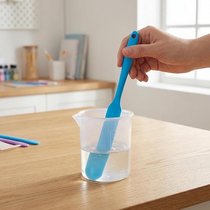8 Pcs Silicone Stir Sticks for Resin, Paint Stir Sticks, Epoxy Brushes for Crafts, Reusable Mixing Spoons, Scraper Tools for Liquid Paint, Assorted Colors