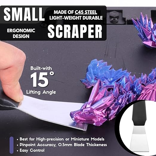 High-Quality 3D Printer Tool Removal Scraper Kit, 4 Types of Sharpened Blades & 20 Extra Blades, 3D Printer Scrapers for Fast Separation Large Medium Small Models, Great 3D Printer Accessories Gifts