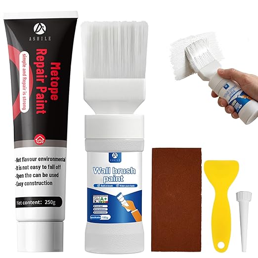 2-in-1 Wall Repair Kit, White Paint for Walls, Drywall Wall Patch, Quick Fix for Holes, Cracks, Dents, Covers Stains
