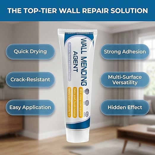 Drywall Patch Repair Kit, 2 Pack Wall Mending Agent for Holes & Cracks - Wall Repair Paste for Nail Holes, Dents & Efficient Crack Repair