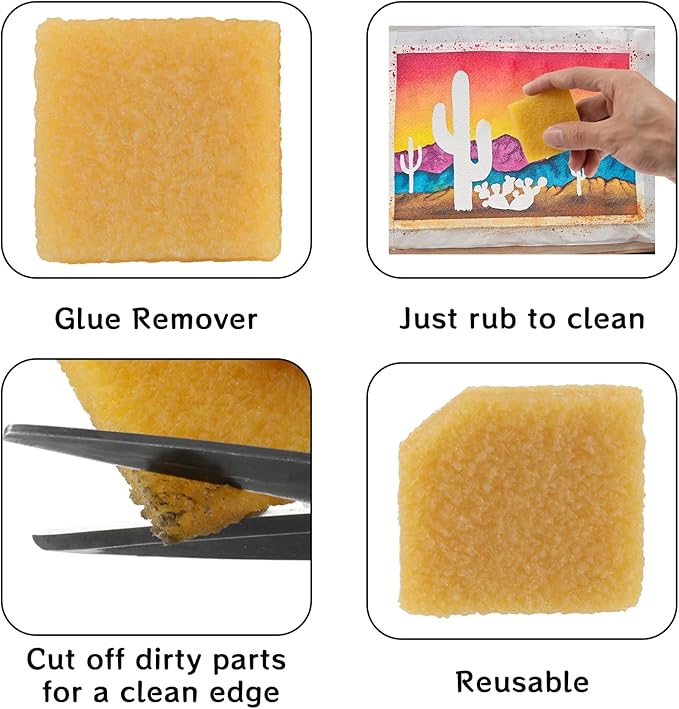 2 Pcs Glue and Residue Eraser Rubber Cement Cleaner for Removing Adhesive and Residues from Paper Plastic and More