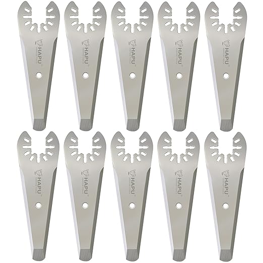 3" Tapered Oscillating Caulking Cutter, Oscillating Scraper Blades for Caulk Adhesive Sealant Removal (10-Pack)