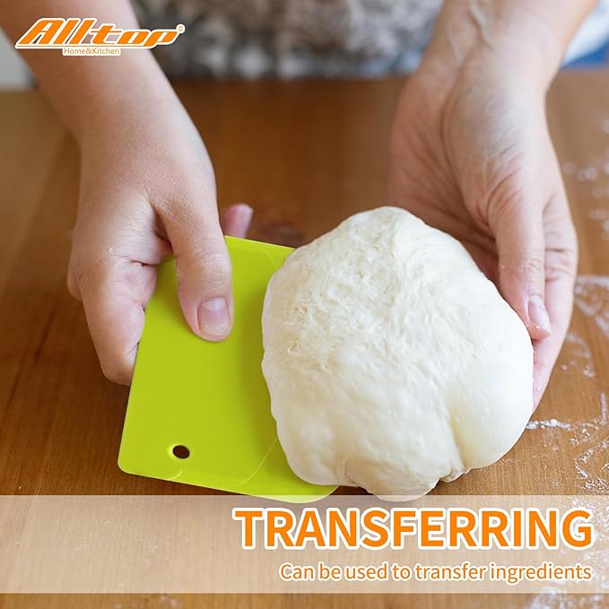 ALLTOP Hard Bench Scraper – Premium Quality Bread Tools for Homemade Baking,Dough Cutter with Versatile Usage - Vibrant and Ergonomic Plastic Bowl Scrapers for Your Kitchen