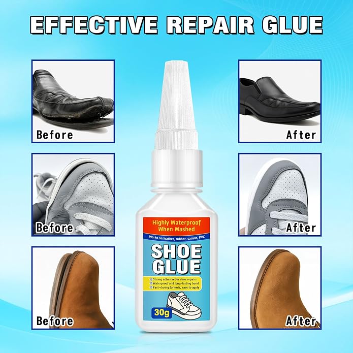 Shoe Glue,30g Heavy Duty Shoe Glue Sole Repair for Boots,Sneakers,Leather,Waterproof and Strong Adhesive for Repair