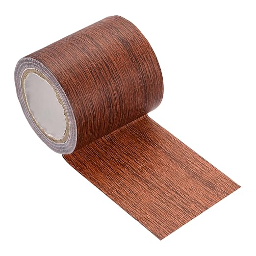 uxcell Wood Grain Repair Tape, 2.2" x 15ft Self Adhesive Wood Grain Colored Duct Tape Waterproof Repair Patch for Furniture Floor Scratch Fix, Baseboards, DIY Decor, Wine Red