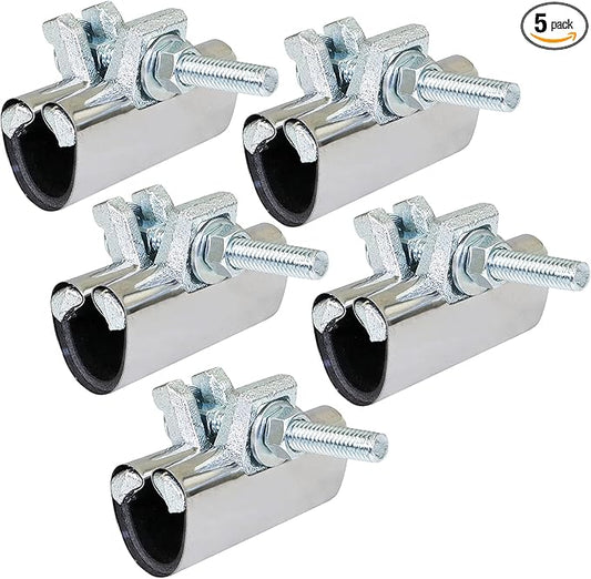 Highcraft Pipe Repair Clamp 1/2, IPS Single Bolt, 3” Long, Stainless Steel (5 Pack)
