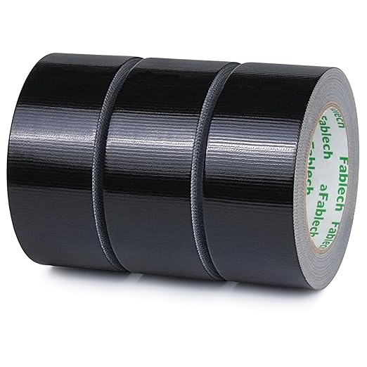 3-Pack Duct Tape Heavy Duty, 9 Mil Thickness, 2 Inch x 30 Yards, Waterproof Strong Adhesive, Flexible,No Residue, Tear by Hand, Multi-Use for Repairs, DIY, Industrial & Home (Black)