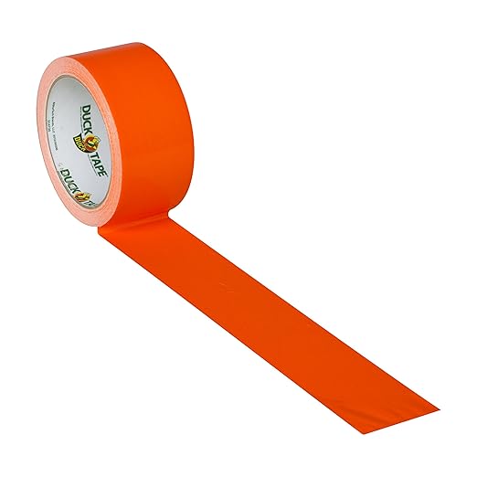 Duck Brand 1265019 Color Duct Tape, Neon Orange, 1.88 Inches x 15 Yards, Single Roll (Pack of 2)
