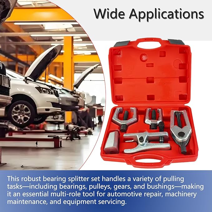 5-Piece Professional Front End Service Tool Kit | Pitman Arm Puller, Ball Joint Separator & Tie Rod Remover for Precision Auto Repair