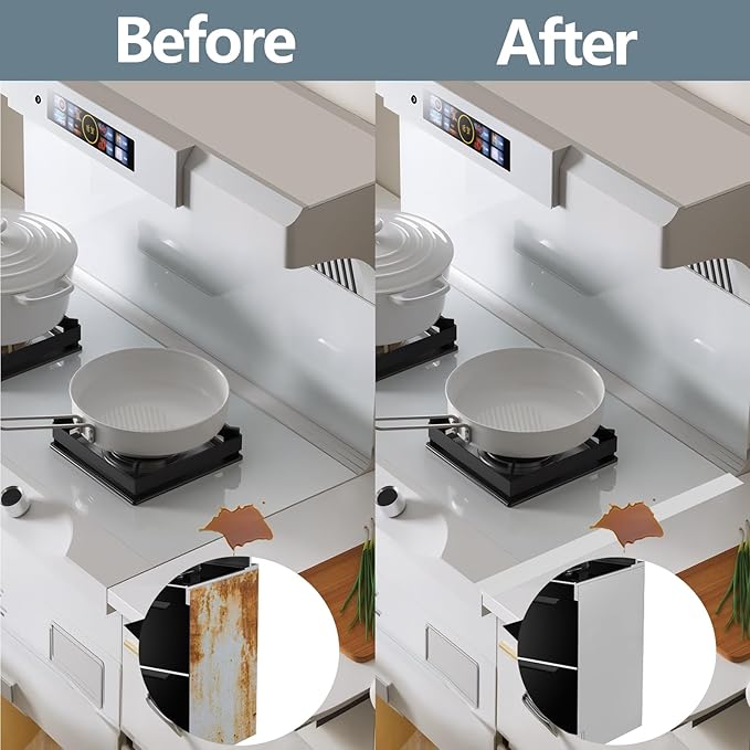 Silicone Stove Gap Covers (2PCS), 25 inch Stove Gap Filler Between Stovetop and Counter, Heat Resistant and Easy Clean Guard, Semi-Clear