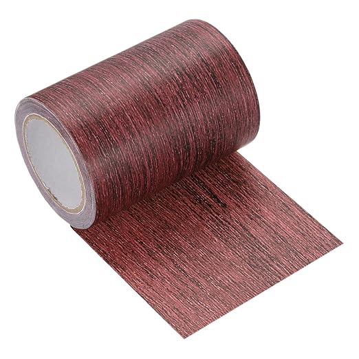 uxcell Wood Grain Repair Tape, 3.1" x 15ft Self Adhesive Wood Grain Colored Duct Tape Waterproof Repair Patch for Furniture Floor Scratch Fix, Baseboards, DIY Decor, Dark Mahogany