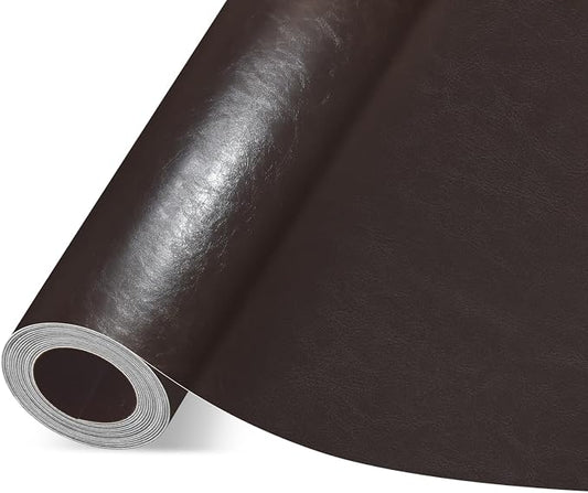 Self Adhesive Leather Repair Patch, Leather Patches for Furniture, Leather Repair Tape for Couch Sofa Car Seat Chair Furniture Repair, Leather Repair Kit (Dark Brown-Glossy Smooth, 34X79 Inch)