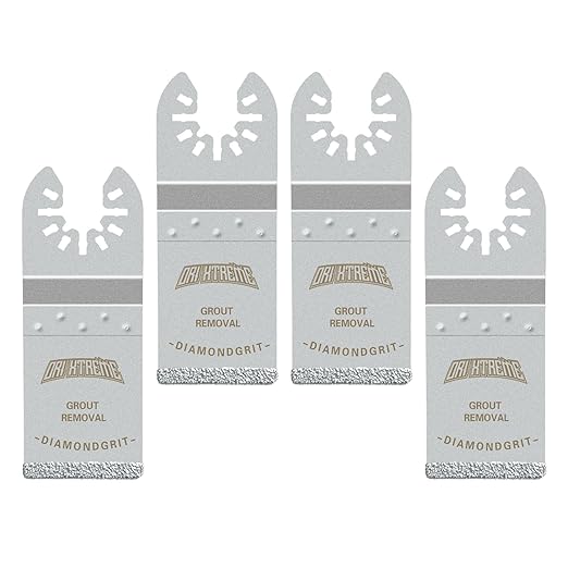 Diamond Oscillating Blade, Flush Cutting Oscillating Multi Tool Saw Blades for Grout Removal, Cleaning Mortar, 4-Pack