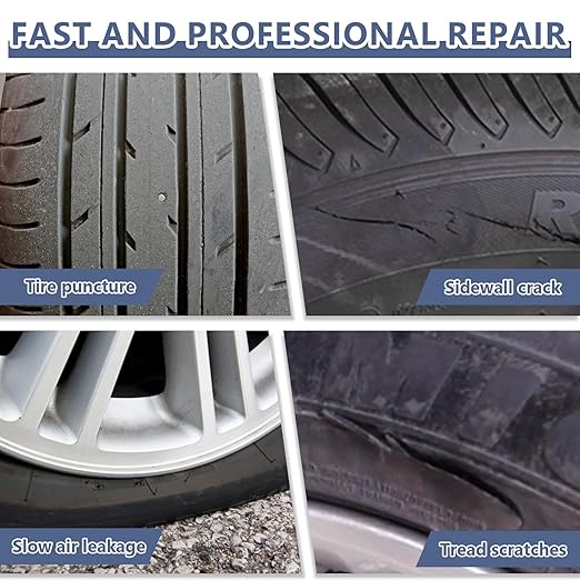 Professional Tire Repair Glue,Tire Glue sidewall,Tire Repair Rubber Nail kit,Tire Plug Glue Rubber Cement,car tire Patch Repair kit,Tire sidewall Repair Suitable for car, Motorcycle, Jeep, Tractor
