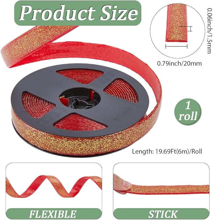 GORGECRAFT 6.56 Yard Ceramic Tile Gap Tape 0.8 Inch Self-Adhesive Caulk Strip Gold Waterproof Decorative Sealing Peel and Stick Tape Floor Wall Edge Sealant Trim for Kitchen Sink Stove Bathtub Toilet