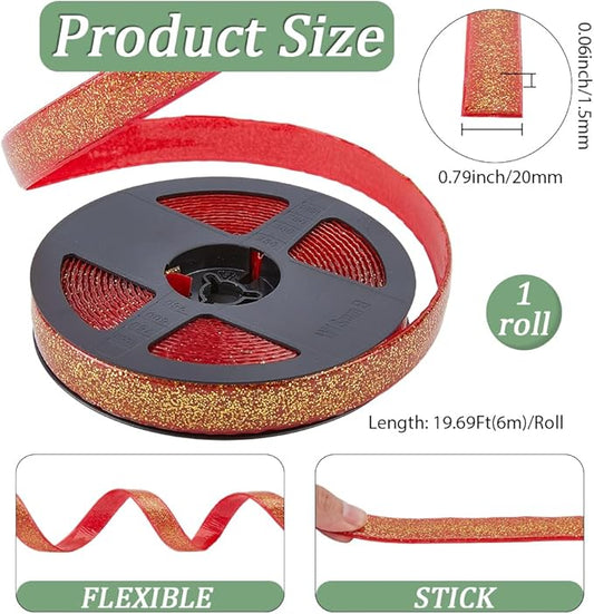 GORGECRAFT 6.56 Yard Ceramic Tile Gap Tape 0.8 Inch Self-Adhesive Caulk Strip Gold Waterproof Decorative Sealing Peel and Stick Tape Floor Wall Edge Sealant Trim for Kitchen Sink Stove Bathtub Toilet