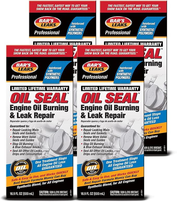 Bar's Leaks OS-1-4PK Oil Seal Engine Oil Burning/Leak Repair, 16.9 oz, (Pack of 4)