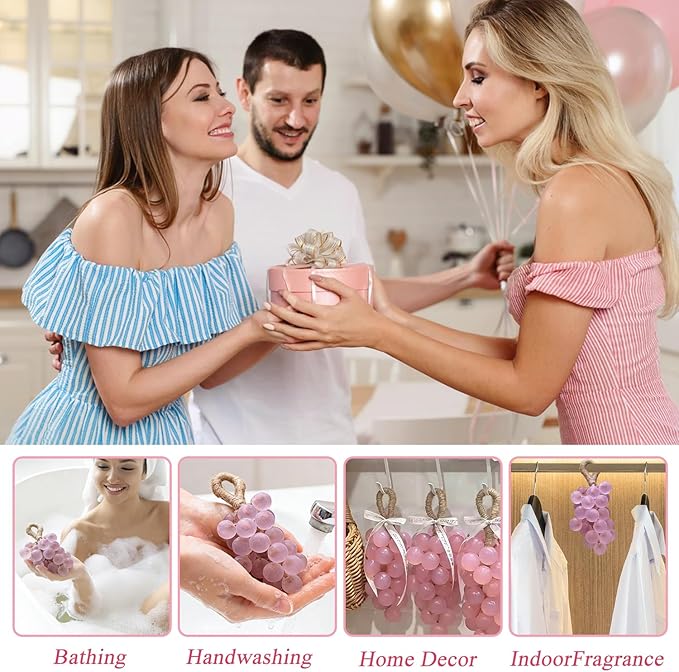 DIY Grape Soap Making Kit for Beginners – Complete Handmade Craft Set with 2 Natural Soap Bases, Silicone Molds, Mica Powder, Jute Rope & Tools, Creative Home Decor, Gift Ready