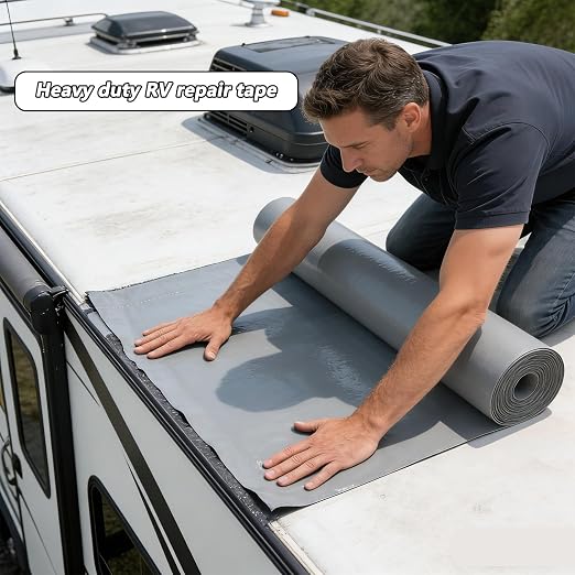 Waterproof Polyethylene Sealant Tape – 19.6in x 196in, -76°F to 230°F, Self-Adhesive UV-Resistant for Roof, Pipe, & Tent Leak Repair – No Tools, DIY Cut (Silver, 19.6in*196in)