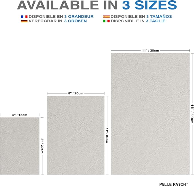 Leather Repair Kit for Couches - 25 Colors Available - Original 8x11 - Grey