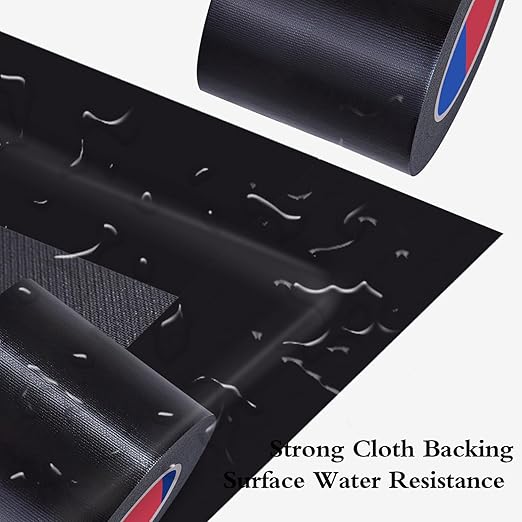 Black Heavy Duty Duct Tape, 4 Inch x 55 Yards, Industrial Grade Waterproof & UV Resistant, Strong Adhesive for Indoor Outdoor Repairs, Crafts, Home Improvement, Moving Packing and DIY Projects
